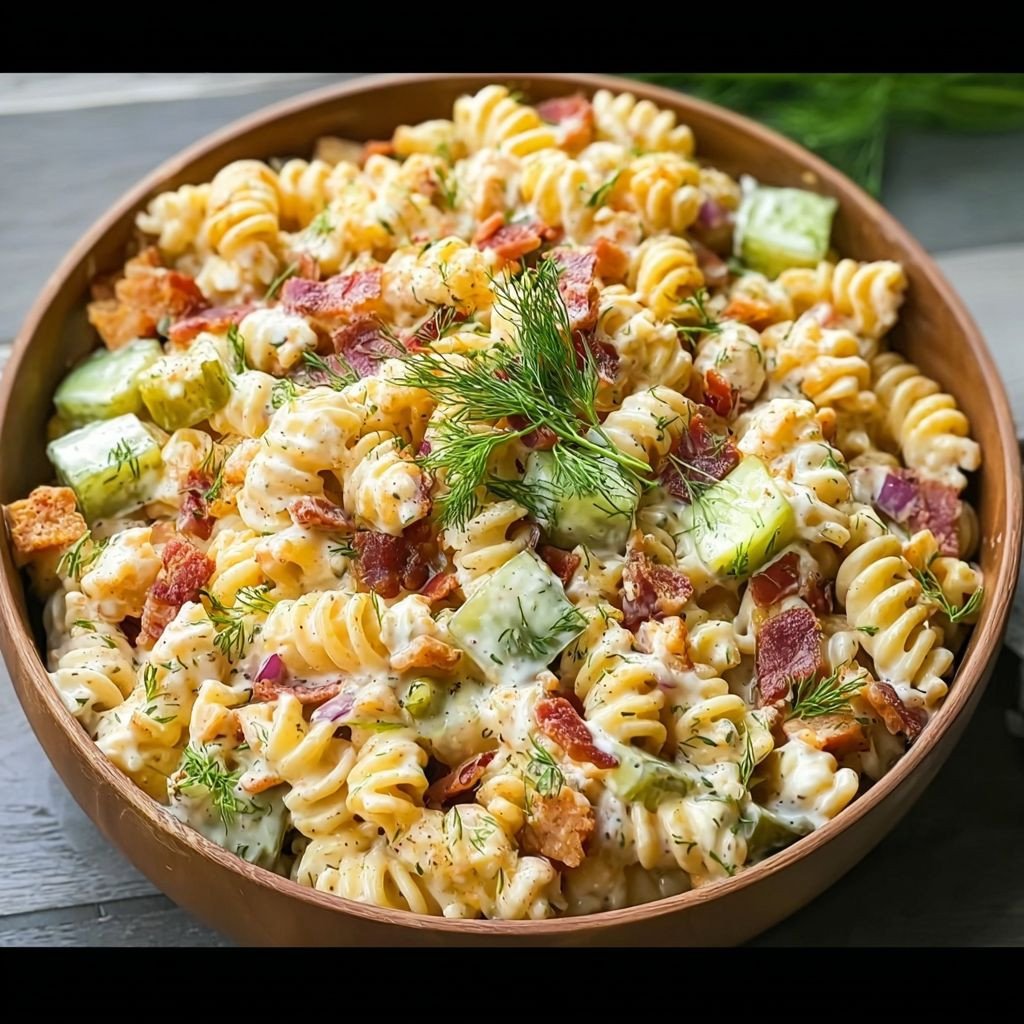 Dill Pickle turkey turkey beef bacon de dinde de dinde Pasta Salad image 2
